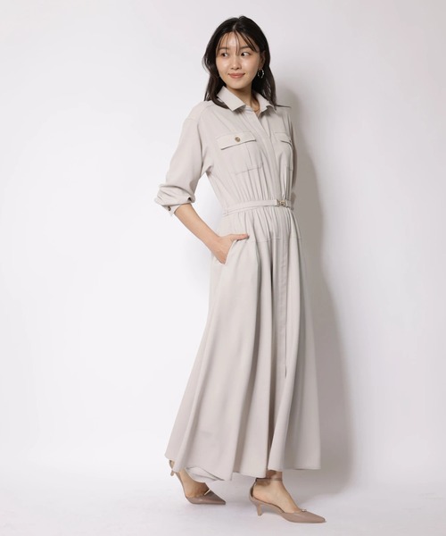 JUSGLITTY（ジャスグリッティー）の「２ＷＡＹボウタイシャツワンピース（ワンピース・レディース・グレイッシュベージュ/ピンク・2/1/0）」の12枚目の写真