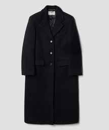 ALPACA SINGLE LONG COAT BLACK