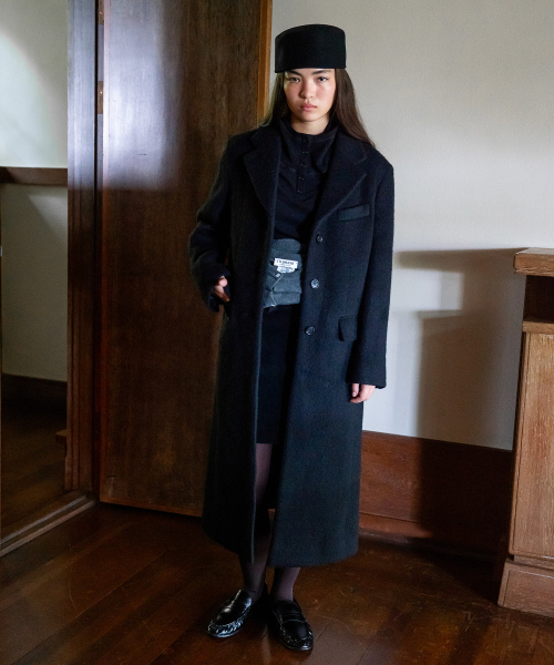 TTUDEMENT(トュードメント)の「ALPACA SINGLE LONG COAT BLACK(チェスターコート・レディース・その他・S/M)」の2枚目の写真