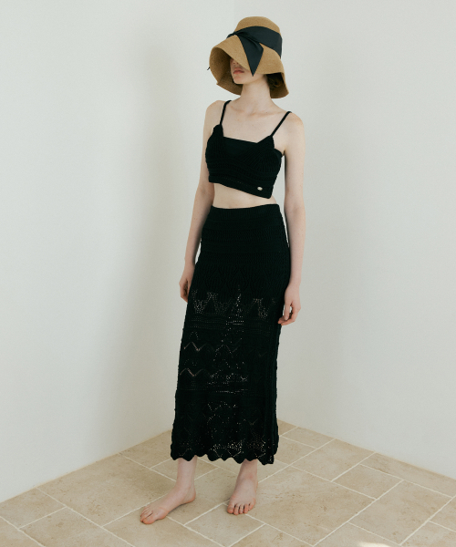 LUCIR ZU(ルシールズ)の「Weave Crochet Two-piece (Top & Skirt) (black)(ニット/セーター・レディース・その他・FREE)」の3枚目の写真