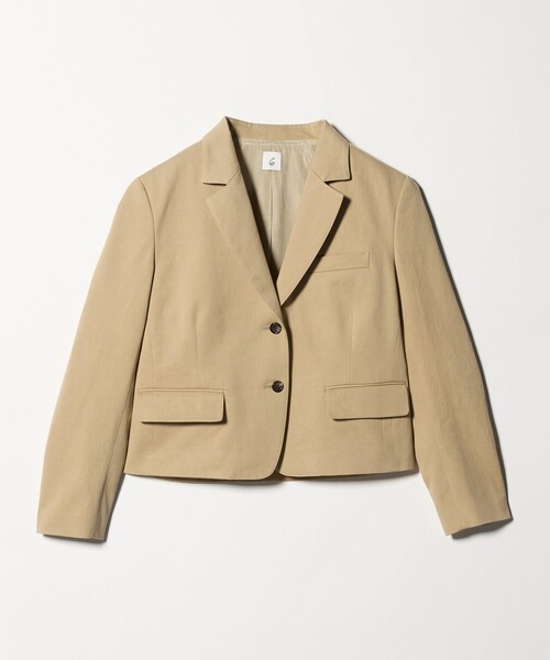 6(ロク)の「<6(ROKU)>コットン 2B ジャケット(テーラードジャケット・レディース・ベージュ/オフホワイト・38/36)」の2枚目の写真