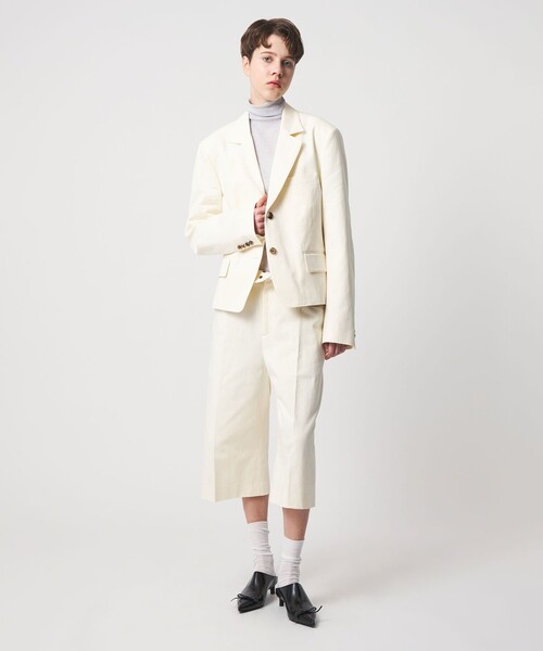 6(ロク)の「<6(ROKU)>コットン 2B ジャケット(テーラードジャケット・レディース・ベージュ/オフホワイト・38/36)」の3枚目の写真