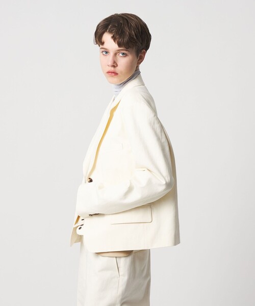 6(ロク)の「<6(ROKU)>コットン 2B ジャケット(テーラードジャケット・レディース・ベージュ/オフホワイト・38/36)」の5枚目の写真