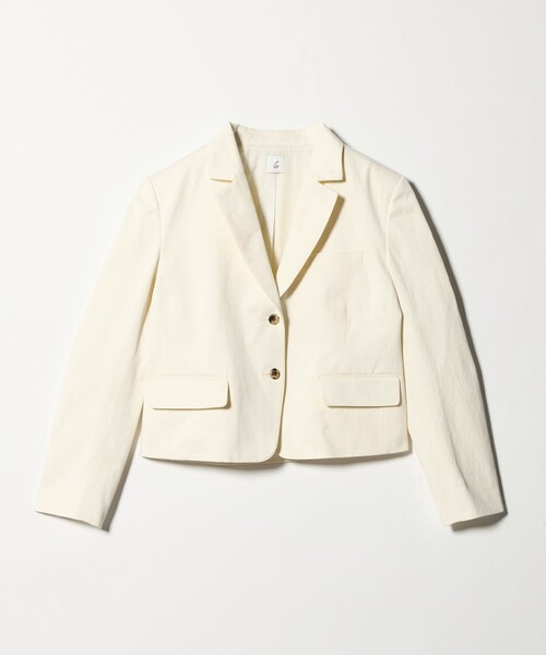 6(ロク)の「<6(ROKU)>コットン 2B ジャケット(テーラードジャケット・レディース・ベージュ/オフホワイト・38/36)」の6枚目の写真