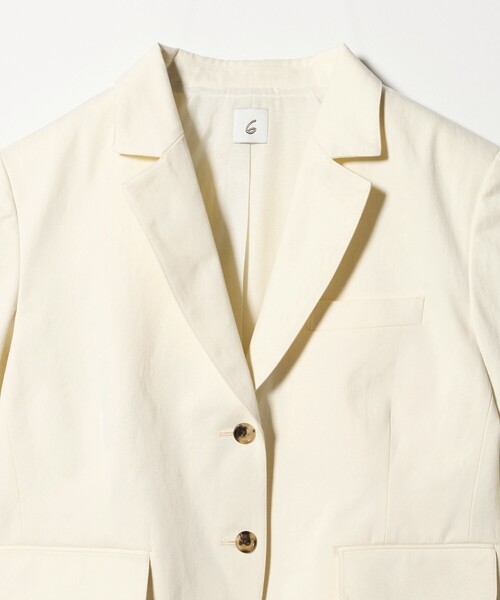 6(ロク)の「<6(ROKU)>コットン 2B ジャケット(テーラードジャケット・レディース・ベージュ/オフホワイト・38/36)」の8枚目の写真