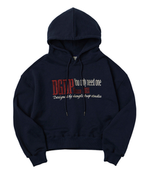 DANGLEDROP（ダングルドロップ）の「DGDP YOU NEED刺繍クロップフードネイビー（パーカー）」