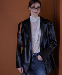 HAINT（ヘイント）の「LINE POINT LEATHER SINGLE JACKET（ライダースジャケット）」