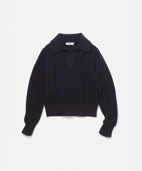 ROPE'（ロペ）の「オーガニックコットンポロニットプルオーバー/イージーケア（ニット/セーター・レディース・ネイビー/レッド系その他2/ホワイト系その他3/ピンク・FREE）」の7枚目の写真