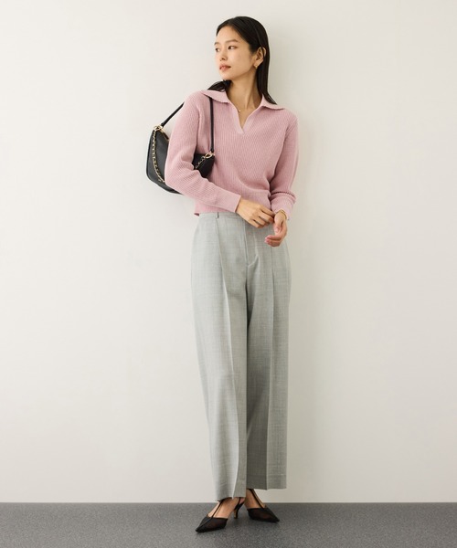 ROPE'(ロペ)の「オーガニックコットンポロ襟プルオーバー/イージーケア(ニット/セーター・レディース・ネイビー/レッド系その他2/ホワイト系その他3/ピンク・FREE)」の18枚目の写真