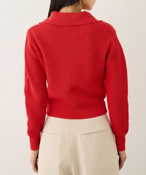 ROPE'(ロペ)の「オーガニックコットンポロ襟プルオーバー/イージーケア(ニット/セーター・レディース・ネイビー/レッド系その他2/ホワイト系その他3/ピンク・FREE)」の15枚目の写真