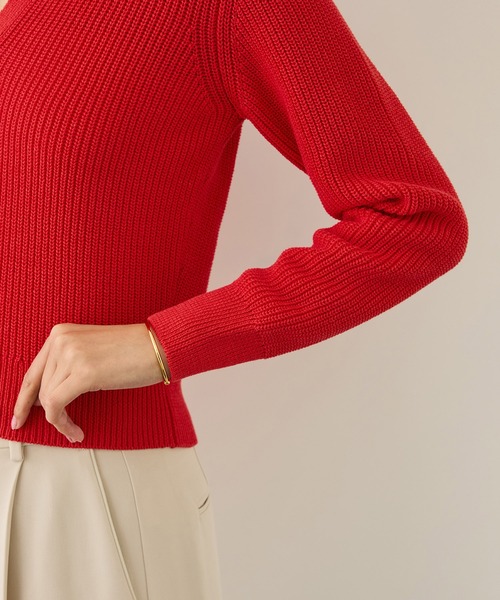 ROPE'(ロペ)の「オーガニックコットンポロ襟プルオーバー/イージーケア(ニット/セーター・レディース・ネイビー/レッド系その他2/ホワイト系その他3/ピンク・FREE)」の13枚目の写真