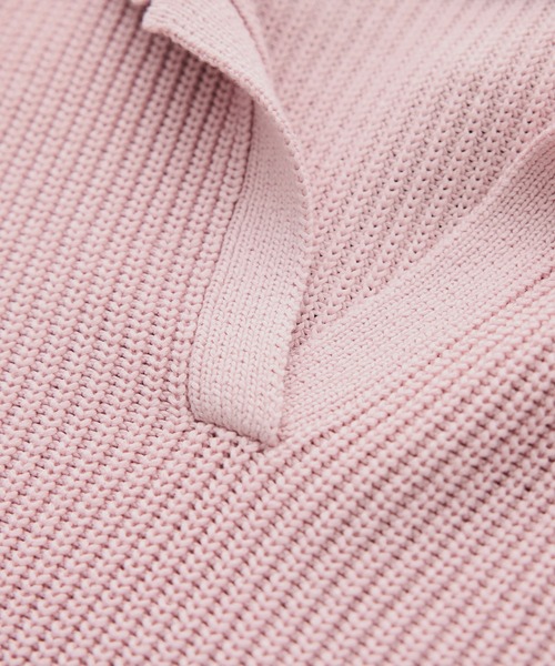 ROPE'(ロペ)の「オーガニックコットンポロ襟プルオーバー/イージーケア(ニット/セーター・レディース・ネイビー/レッド系その他2/ホワイト系その他3/ピンク・FREE)」の9枚目の写真
