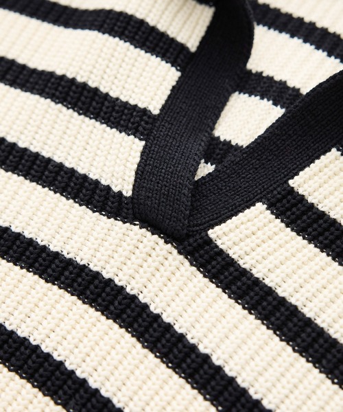 ROPE'(ロペ)の「オーガニックコットンポロ襟プルオーバー/イージーケア(ニット/セーター・レディース・ネイビー/レッド系その他2/ホワイト系その他3/ピンク・FREE)」の5枚目の写真