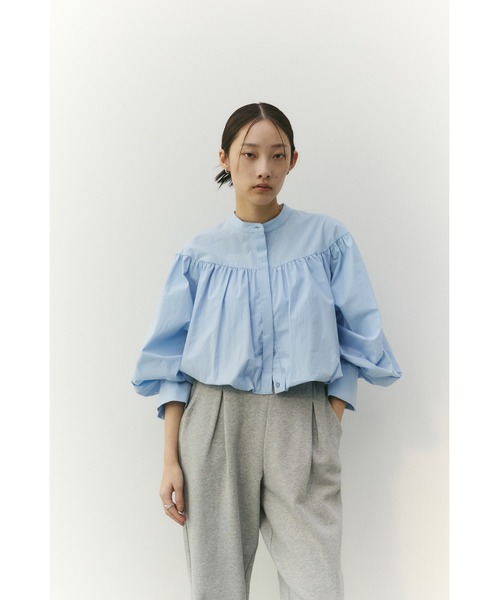 STYLEMIXER(スタイルミキサー)の「ギャザーバルーンブラウス(シャツ/ブラウス・レディース・ブラック/サックスブルー/ホワイト・FREE)」の4枚目の写真
