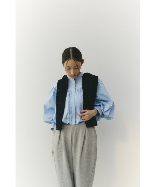 STYLEMIXER(スタイルミキサー)の「ギャザーバルーンブラウス(シャツ/ブラウス・レディース・ブラック/サックスブルー/ホワイト・FREE)」の6枚目の写真