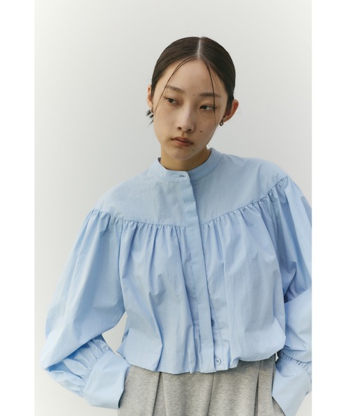 STYLEMIXER(スタイルミキサー)の「ギャザーバルーンブラウス(シャツ/ブラウス・レディース・ブラック/サックスブルー/ホワイト・FREE)」の8枚目の写真