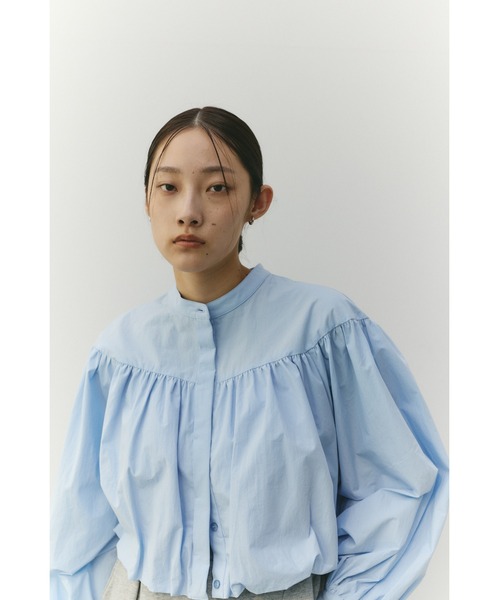 STYLEMIXER(スタイルミキサー)の「ギャザーバルーンブラウス(シャツ/ブラウス・レディース・ブラック/サックスブルー/ホワイト・FREE)」の9枚目の写真