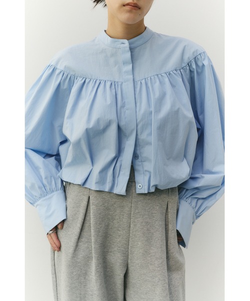 STYLEMIXER(スタイルミキサー)の「ギャザーバルーンブラウス(シャツ/ブラウス・レディース・ブラック/サックスブルー/ホワイト・FREE)」の10枚目の写真