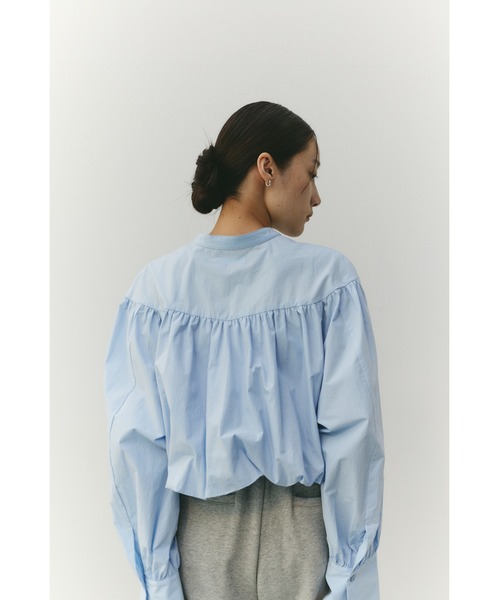 STYLEMIXER(スタイルミキサー)の「ギャザーバルーンブラウス(シャツ/ブラウス・レディース・ブラック/サックスブルー/ホワイト・FREE)」の11枚目の写真
