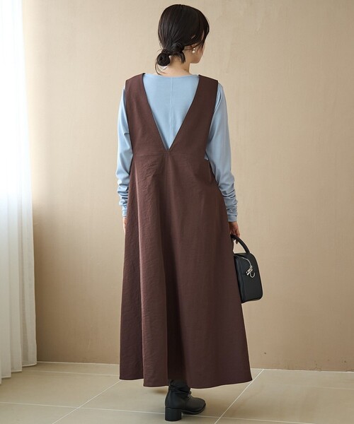 coen（コーエン）の「ポリツイルAラインジャンスカ（ジャンパースカート・レディース・ベージュ/ダークブラウン/ナチュラル・M/L）」の11枚目の写真