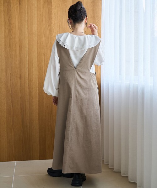 coen（コーエン）の「ポリツイルAラインジャンスカ（ジャンパースカート・レディース・ベージュ/ダークブラウン/ナチュラル・M/L）」の17枚目の写真