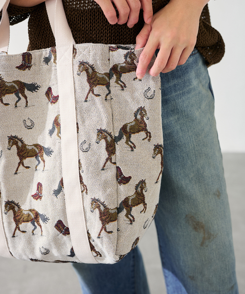 FRAMeWORK(フレームワーク)の「PAYDAY/ペイデイ 別注JACQUARD HORSE トート(トートバッグ・レディース・ホワイト・FREE)」の6枚目の写真