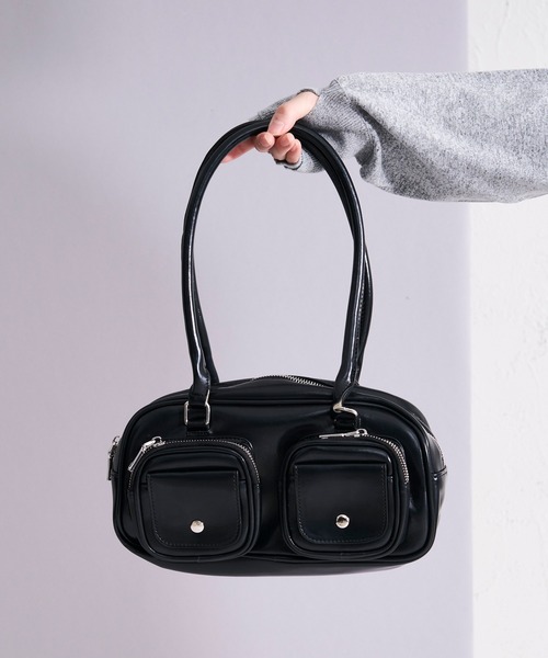 Ellno Loset(エルノロゼット)の「2ポケットラウンドショルダーバッグ(ショルダーバッグ・メンズ・シルバー/ブラック・FREE)」の7枚目の写真