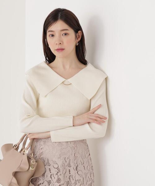 PROPORTION BODY DRESSING（プロポーションボディドレッシング）の「＜ウォッシャブル/UV＞バー付きビック襟ニット / 1216170205（ニット/セーター・レディース・ホワイト系その他/ピンク/ブルー・MEDIUM/SMALL）」の4枚目の写真