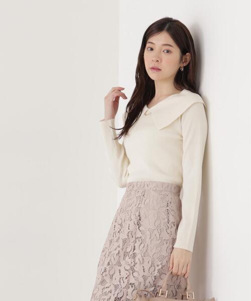PROPORTION BODY DRESSING（プロポーションボディドレッシング）の「＜ウォッシャブル/UV＞バー付きビック襟ニット / 1216170205（ニット/セーター・レディース・ホワイト系その他/ピンク/ブルー・MEDIUM/SMALL）」の7枚目の写真