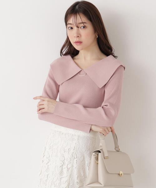PROPORTION BODY DRESSING（プロポーションボディドレッシング）の「＜ウォッシャブル/UV＞バー付きビック襟ニット / 1216170205（ニット/セーター・レディース・ホワイト系その他/ピンク/ブルー・MEDIUM/SMALL）」の12枚目の写真