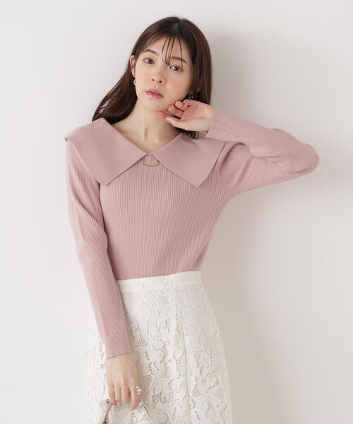PROPORTION BODY DRESSING（プロポーションボディドレッシング）の「＜ウォッシャブル/UV＞バー付きビック襟ニット / 1216170205（ニット/セーター・レディース・ホワイト系その他/ピンク/ブルー・MEDIUM/SMALL）」の13枚目の写真