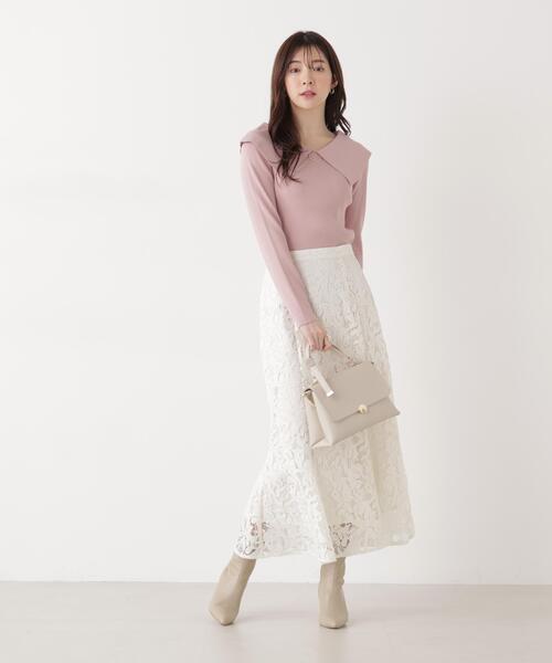 PROPORTION BODY DRESSING（プロポーションボディドレッシング）の「＜ウォッシャブル/UV＞バー付きビック襟ニット / 1216170205（ニット/セーター・レディース・ホワイト系その他/ピンク/ブルー・MEDIUM/SMALL）」の14枚目の写真