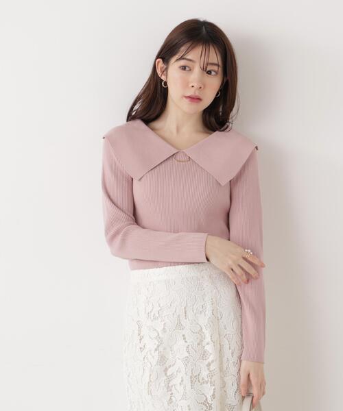 PROPORTION BODY DRESSING（プロポーションボディドレッシング）の「＜ウォッシャブル/UV＞バー付きビック襟ニット / 1216170205（ニット/セーター・レディース・ホワイト系その他/ピンク/ブルー・MEDIUM/SMALL）」の16枚目の写真