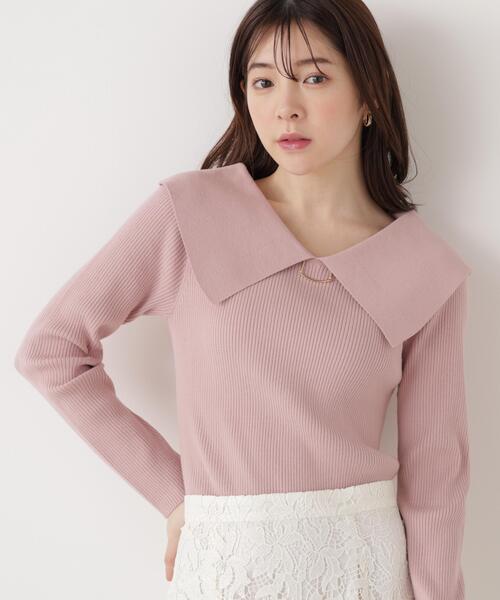 PROPORTION BODY DRESSING（プロポーションボディドレッシング）の「＜ウォッシャブル/UV＞バー付きビック襟ニット / 1216170205（ニット/セーター・レディース・ホワイト系その他/ピンク/ブルー・MEDIUM/SMALL）」の17枚目の写真