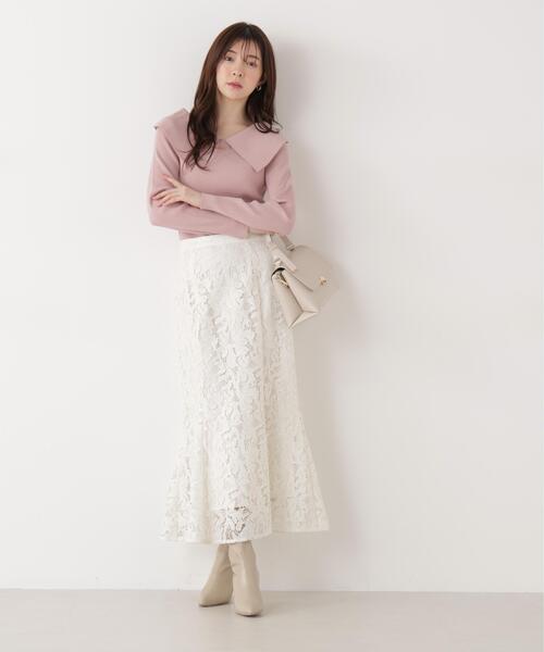 PROPORTION BODY DRESSING（プロポーションボディドレッシング）の「＜ウォッシャブル/UV＞バー付きビック襟ニット / 1216170205（ニット/セーター・レディース・ホワイト系その他/ピンク/ブルー・MEDIUM/SMALL）」の18枚目の写真