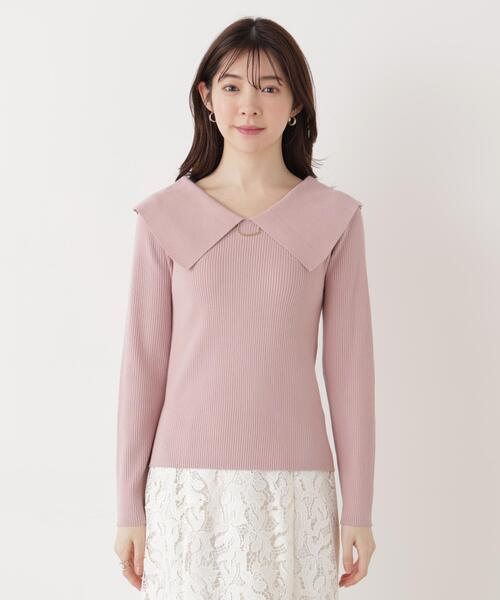PROPORTION BODY DRESSING（プロポーションボディドレッシング）の「＜ウォッシャブル/UV＞バー付きビック襟ニット / 1216170205（ニット/セーター・レディース・ホワイト系その他/ピンク/ブルー・MEDIUM/SMALL）」の19枚目の写真