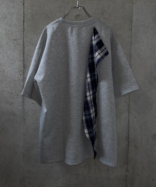lilful（リルフル）の「【26年春夏新作】チェックドッキングデザインギミックTシャツ（Tシャツ/カットソー・メンズ・ブラック/グレー・M/L）」の13枚目の写真