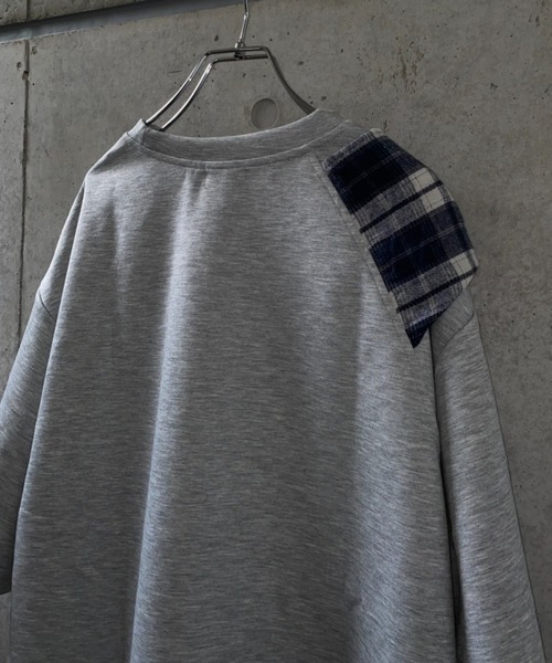 lilful（リルフル）の「【26年春夏新作】チェックドッキングデザインギミックTシャツ（Tシャツ/カットソー・メンズ・ブラック/グレー・M/L）」の18枚目の写真