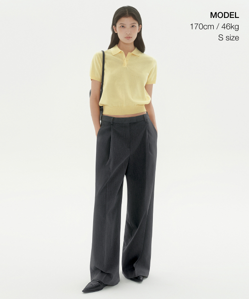 MUSINSA STANDARD WOMAN（ムシンサスタンダードウーマン）の「ウィメンズウォッシャブルスーピマコットンニットポロシャツ[レモン]（ニット/セーター・レディース・その他・SMALL/MEDIUM/LARGE/X-SMALL）」の6枚目の写真