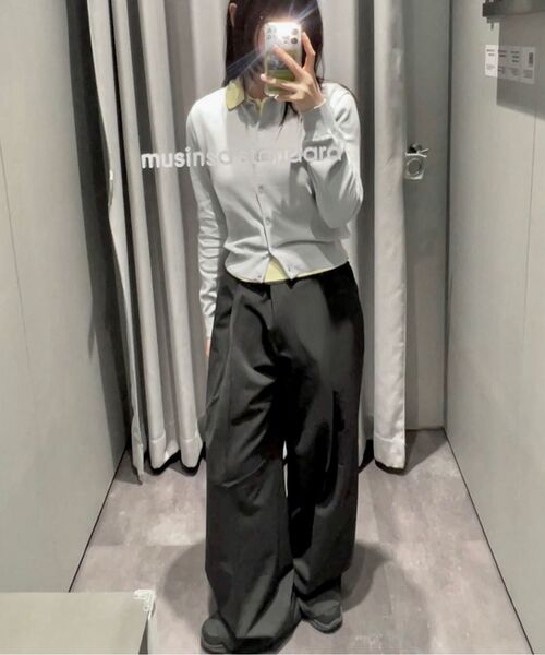 MUSINSA STANDARD WOMAN（ムシンサスタンダードウーマン）の「ウィメンズウォッシャブルスーピマコットンニットポロシャツ[レモン]（ニット/セーター・レディース・その他・SMALL/MEDIUM/LARGE/X-SMALL）」の5枚目の写真