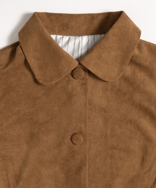 MUHET（ミュエータ）の「faux-suede shirt jacket / フェイクスエードシャツジャケット（ブルゾン・レディース・ブラウン/カーキ・FREE）」の16枚目の写真
