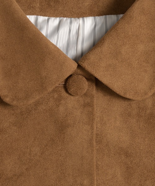 MUHET（ミュエータ）の「faux-suede shirt jacket / フェイクスエードシャツジャケット（ブルゾン・レディース・ブラウン/カーキ・FREE）」の8枚目の写真
