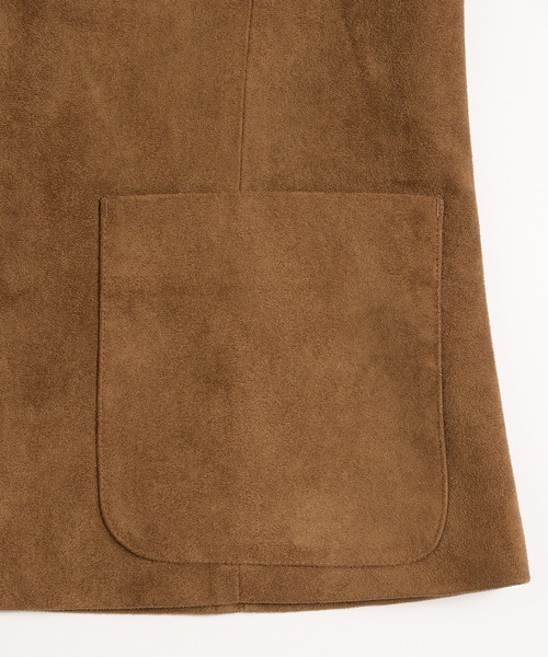 MUHET（ミュエータ）の「faux-suede shirt jacket / フェイクスエードシャツジャケット（ブルゾン・レディース・ブラウン/カーキ・FREE）」の9枚目の写真