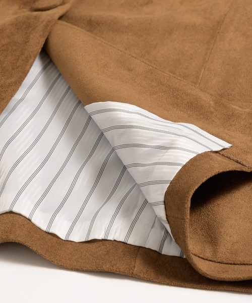 MUHET（ミュエータ）の「faux-suede shirt jacket / フェイクスエードシャツジャケット（ブルゾン・レディース・ブラウン/カーキ・FREE）」の10枚目の写真
