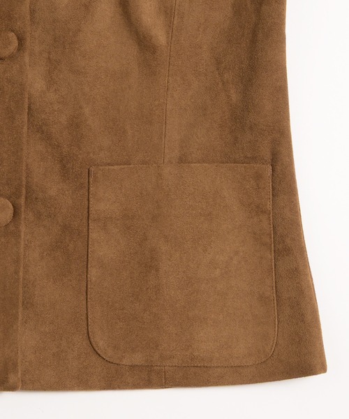 MUHET（ミュエータ）の「faux-suede shirt jacket / フェイクスエードシャツジャケット（ブルゾン・レディース・ブラウン/カーキ・FREE）」の11枚目の写真