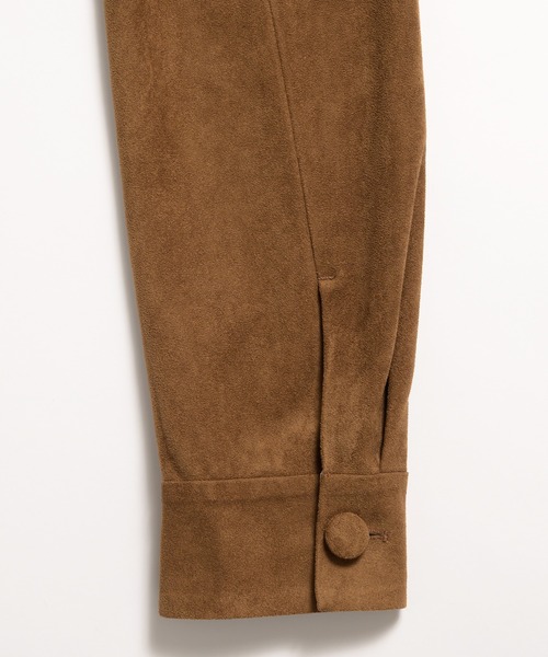MUHET（ミュエータ）の「faux-suede shirt jacket / フェイクスエードシャツジャケット（ブルゾン・レディース・ブラウン/カーキ・FREE）」の14枚目の写真