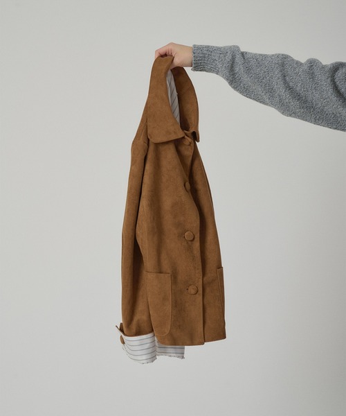MUHET（ミュエータ）の「faux-suede shirt jacket / フェイクスエードシャツジャケット（ブルゾン・レディース・ブラウン/カーキ・FREE）」の17枚目の写真
