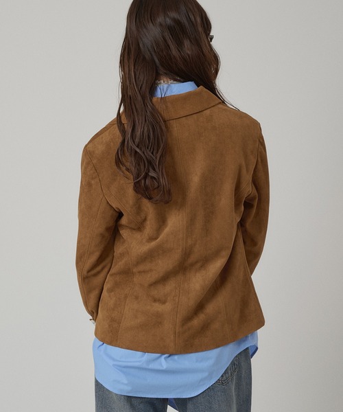 MUHET（ミュエータ）の「faux-suede shirt jacket / フェイクスエードシャツジャケット（ブルゾン・レディース・ブラウン/カーキ・FREE）」の21枚目の写真