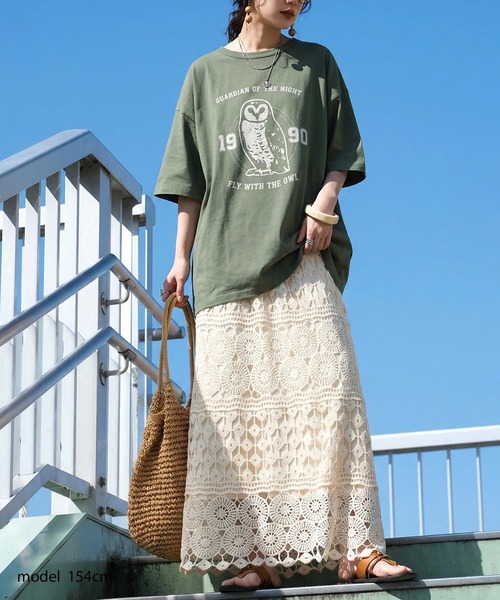 antiqua（アンティカ）の「接触冷感 綿100 アニマル ロゴT（Tシャツ/カットソー・レディース・ブラック/カーキ/杢グレー/ホワイト/ネイビー・P/R）」の8枚目の写真