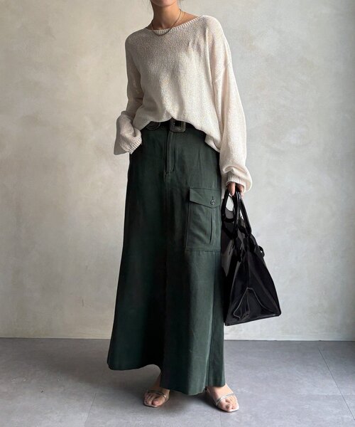 DouDou（ドゥドゥ）の「ペーパーヤーンプルオーバー（ニット/セーター・レディース・オフホワイト/チャコールグレー/イエロー/ベージュ・FREE）」の6枚目の写真